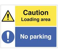 Caution Loading area, No parking (self adhesive vinyl safety label)