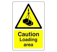 Caution loading area sign - 3mm Aluminum Dibond high-visibility and durability for indoor/outdoor usage (200mm x 150mm) Ensures Safety Within 5m Viewing Distance.