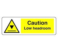 Caution Low Headroom - safety sign - 3mm Aluminium Dibond Metal Sign for indoor/outdoor usage (300mm x 100mm) 5m Viewing Distance.