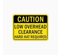 Caution low overhead clearance - hard hat required sign workplace signs metal tin sign For Home Bathroom Restaurants Kitchen Garden Cave Garage Office Bar Cafe 8×12 INCH