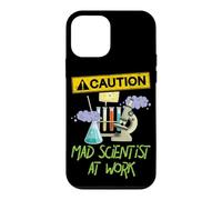Caution Mad Scientist At Work Funny Science Scientist's Case for iPhone 12 mini