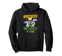 Caution Mad Scientist At Work Funny Science Scientist's Pullover Hoodie