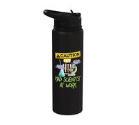 Caution Mad Scientist At Work Funny Science Scientist's Stainless Steel Insulated Water Bottle