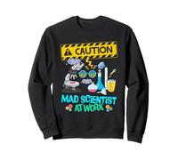 Caution Mad Scientist At Work Funny Science Scientist's Sweatshirt