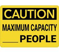 Caution Maximum Capacity People Sign Metal Signs Rust Free Aluminum,Uvk Printing,Durable/Weatherproof Outdoor For Home for garage,bar,restaurant,living room,bedroom,kitchen,cafe 8×12 INCH