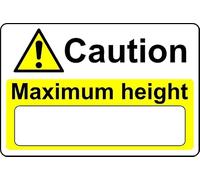 Caution maximum height blank safety sign - 3mm Aluminium sign (600mm x 400mm)