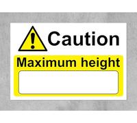 Caution maximum height blank safety sign - 3mm Aluminium sign (800mm x 600mm)