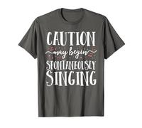 Caution May Begin Spontaneously Singing Choir Band Music T-Shirt