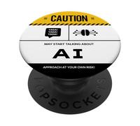 Caution May Start Talking About AI Artificial Intelligence PopSockets Adhesive PopGrip