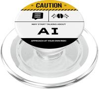 Caution May Start Talking About AI Artificial Intelligence PopSockets PopGrip for MagSafe