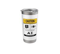 Caution May Start Talking About AI Artificial Intelligence Stainless Steel Insulated Tumbler