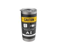 Caution May Start Talking About AI, Funny Tech Nerd Stainless Steel Insulated Tumbler