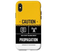 Caution May Talk About Propagation Funny Amateur Ham Radio Case for iPhone X/XS