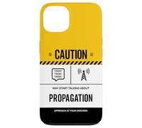 Caution May Talk About Propagation Funny Ham Radio Operator Case for iPhone 13