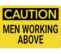 Caution Men Working Above Sign Tin Sign Great For Garden And Yard Wall Decor for garage,bar,restaurant,living room,bedroom,kitchen,cafe 8×12 INCH