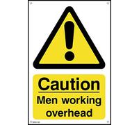 Caution Men Working Overhead Sign - 400mm x 600mm - 3mm Metal Composite Drilled Sign (MISC136)