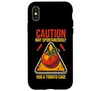 CAUTION MY SPONTANEOUSLY HUG A TOMATO CAGE Case for iPhone X/XS
