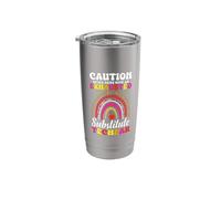 Caution Never Mess with an Exhausted Stubstitute Teacher Stainless Steel Insulated Tumbler