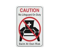 Caution No Life Guard On Duty Swim At Own Risk Sign Safe Sign, Signs Outdoor, 12 X 8 In, Sign For Home, Business, Driveway Alert
