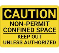 Caution Non Permit Confined Space Keep Out Unless Authorized Sign For Home Rust Free Aluminum,Uvk Printing,Durable/Weatherproof Up To 7 Years Outdoor 8×12 INCH