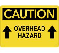 Caution Overhead Hazard Arrows Up Sign Outdoor, Uv Printed Rust Free Aluminum,Yard Sign For Home, Business, Driveway Alert for garage,bar,restaurant,living room,bedroom,kitchen,cafe 8×12 INCH