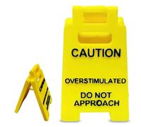 Caution Overstimulated Desk Sign Do not Approach Sign Funny Office Desk Decor Signage Accessories Humor Novelty Office Decor Mini Busy Warning Mark Gag Gift for Colleagues Employee Teammate Boss