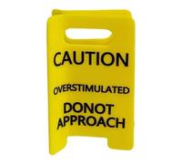 Caution Overstimulated Do Not Approach Clip - Emotional Awareness Badge for Social Comfort | Acrylic ID Holder with Secure Fastener Design, Communication Accessory for Bags Lanyards 3.94x2.48 in