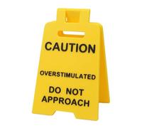 Caution Overstimulated Do Not Approach Sign - Funny Office Prank, Humorous Desk Decor for Coworkers, Boss, Work Cubicle