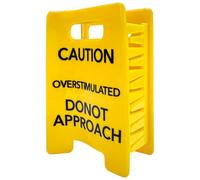 Caution Overstimulated Donot Approach Hair Claw Clip, 8x5cm Funny Yellow Warning Hair Clip, Warning Sign Hairpins for Thick Or Fine Hairs, Strong Hold Hairs Clips For Women Girls