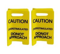 Caution Overstimulated Hair Claw Clip, 2PCS Over Stimulated Caution Sign Hair Claw, Funny Cautions Wet Floor Sign Hairs Claws Clip, Novelty Yellow Overstimulated Do Not Approach Signs Hairs Clips