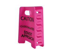 Caution Overstimulated Hair Claw Clip, Do Not Approach Caution Sign Hair Claw Clip for Women, Humorous Hair Clips, Eye-Catching Funny Yellow Hairs Clips for Ponytail Thick Hair (Pink)