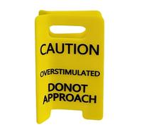 Caution Overstimulated Hair Claw Clip Funny Yellow Warning Hair Clip Do Not Approach Caution Sign Hairs Claw Clips For Women Thick Hairs Decorations Anti-Slip Hairstyling Supplies