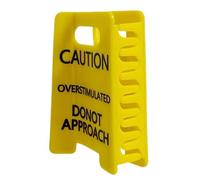 Caution Overstimulated Hair Claw Clip, Over Stimulated Caution Sign Hair Claw, Funny Cautions Wet Floor Sign Hairs Claws Clip, Novelty Yellow Overstimulated Do Not Approach Signs Hairs Clips