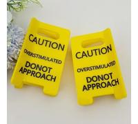 Caution Overstimulated Hair Clip, 2PCS Funny Overstimulated Do Not Approach Hair Claw, Anti Slip Caution Clip for Women Thick Hairs, Strong Hold Do Not Approach Warning Hairs Claw, for Women Girls