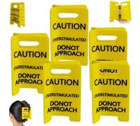 Caution Overstimulated Hair Clip,A Little Sign to Say I Love You,Hold on Partner Im over Stimulated,Funny Yellow Design,Bold Gift for Coworkers and Friends,Yellow Caution Hair Claw Clip(5pcs)