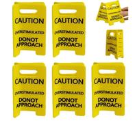 Caution Overstimulated Hair Clip, Caution Do Not Approach Sign Claw Clips, Funny Large Yellow Design Hairclip for Women Thick, Bold Strong Grip Claws, Gift for Coworkers and Friends(5PCS)