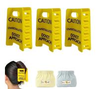 Caution Overstimulated Hair Clip, Funny Yellow Hair Claw Clips for Thick Hair, Caution Do Not Approach Hair Clip, Bold Warning Claw Clips, Stress Relief Gag Gift for Friends & Coworkers(3PCS)