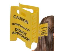 Caution Overstimulated Hair Clip Non Slip Fashion Sign