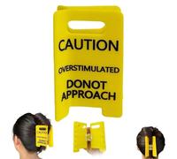 Caution Overstimulated Hair Clip, Over Simulated Caution Yellow Sign Do Not Approach Hair Clip, Funny Gag Hairs Decorations for Women Girls Friends Coworkers(1pc)