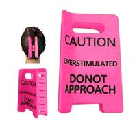 Caution Overstimulated Sign Hair Claw Clip, Hold On Partner Im Over Stimulated, A Little Signs To Say I Love You, Funny Yellow Hairs Clips For Thick, Bold Gift For Coworkers And Friends