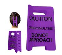 Caution Overstimulated Sign Hair Claw Clip, Hold On Partner Im Over Stimulated, A Little Signs To Say I Love You, Funny Yellow Hairs Clips For Thick, Bold Gift For Coworkers And Friends