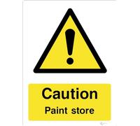Caution Paint Store - General Warning Signage - Durable, High-Visibility UK Compliance Sign (A5 200x150mm Self Adhesive Sticker)
