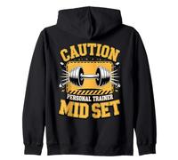 Caution Personal Trainer Mid Set Zip Hoodie