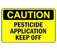 Caution, pesticide application keep off, warning sign - 1mm flexible Plastic sign (400mm x 300mm)