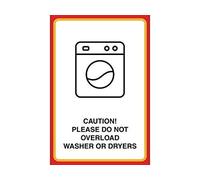 Caution Please Do Not Overload Washer Or Dryers Print Large Picture Business Laundromat Sign Tin Sign 8X12 Inches
