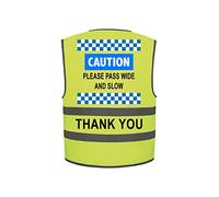 Caution Please Pass Wide and Slow Hi Vis Safety Vest Horse Riding Motorcycle Bike Hi-Viz Vest Safety ** 4 Colours ** (Yellow, Childs Large)