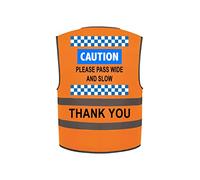 Caution Please Pass Wide and Slow Hi Vis Safety Vest Horse Riding Motorcycle Bike Hi-Viz Vest Safety ** 4 Colours ** (Orange, Adult Large)