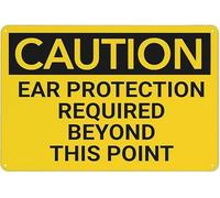 Caution Ppe Ear Required Beyond This Point Warning Metal Sign Tin Signs Aluminum Plaque for Outdoors Use Yard Farm Fence Home Wall Decor 8x12 inch