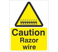 Caution Razor Wire Sign Safety Signs, Hazard Signs, Caution Signs Metal Sign Danger Warning Notice Safety Tin Sign 8x12 inch