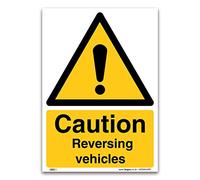 Caution Reversing Vehicles Sign - A3 1mm Rigid Plastic - Temperature Warning Safety